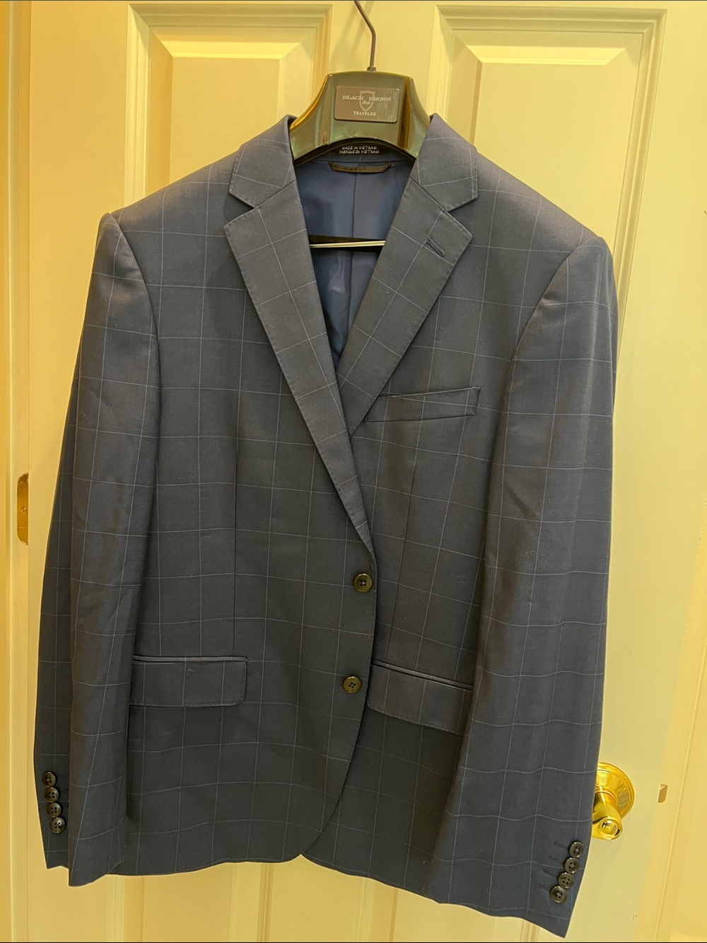 Black Brown 1826 Windowpane Navy Blazer
